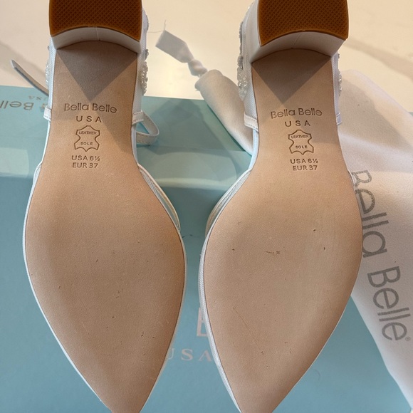 La Belle White Heels with Lace Overlay main image 2